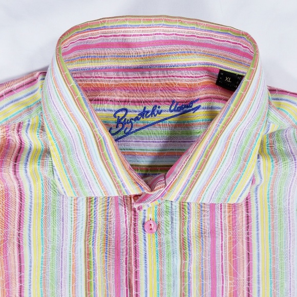 Bugatchi Uomo Multi colored button front shirt - Picture 3 of 8